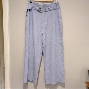 Mason & Belle High Rise Paper Bag Waist Wide Leg Linen Rayon Pants Size 8